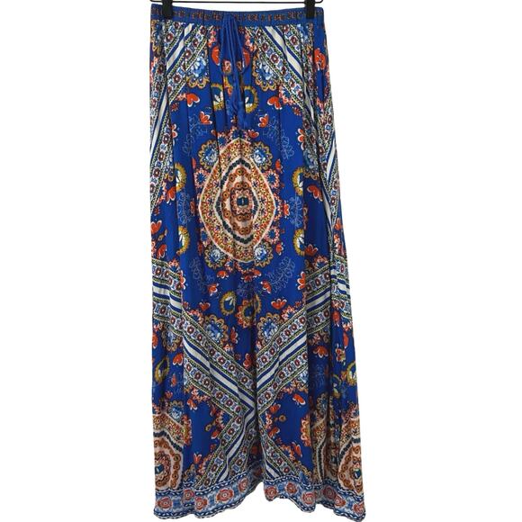 Flying Tomato Women Maxi Skirt Boho Hippie Festival Colorful Beachy Blue Medium - Picture 1 of 6